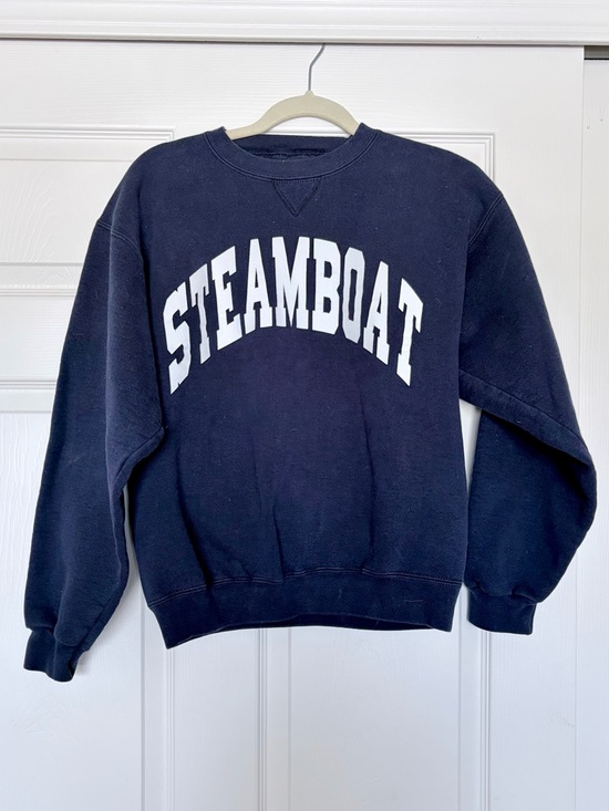 Sweaters - Vintage Navy Blue Crewneck Sweatshirt — Steamboat, CO